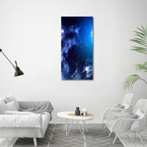Cuadro decorativo en cristal con canto pulido vertical Nebulosa