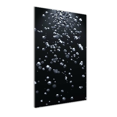 Cuadro decorativo en cristal con canto pulido vertical Abstracción 3D