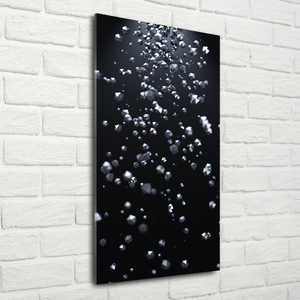 Cuadro decorativo en cristal con canto pulido vertical Abstracción 3D