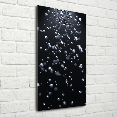 Cuadro decorativo en cristal con canto pulido vertical Abstracción 3D