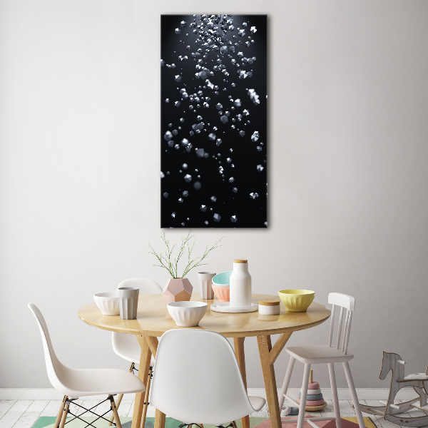 Cuadro decorativo en cristal con canto pulido vertical Abstracción 3D