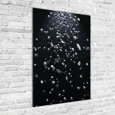 Cuadro decorativo en cristal con canto pulido vertical Abstracción 3D