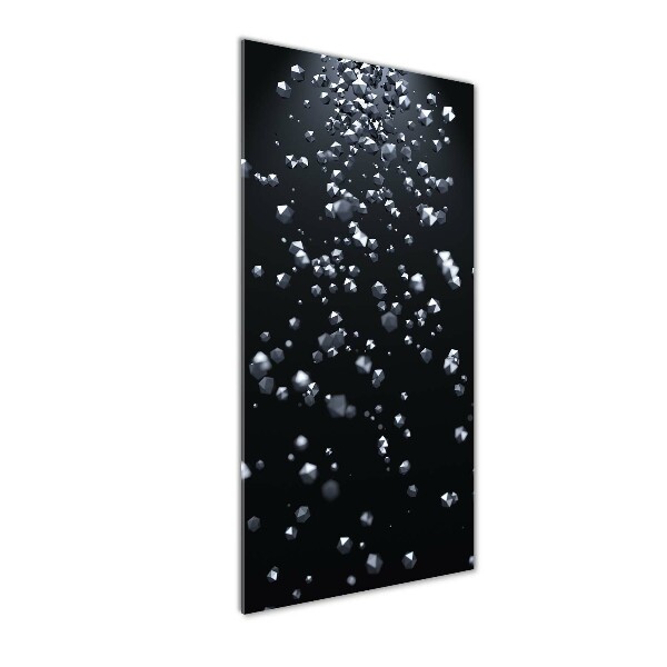 Cuadro decorativo en cristal con canto pulido vertical Abstracción 3D