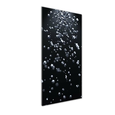 Cuadro decorativo en cristal con canto pulido vertical Abstracción 3D