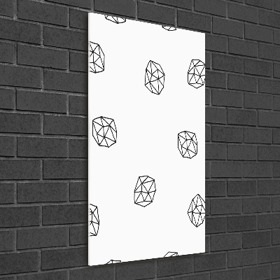 Cuadro de cristal moderno efecto brillo vertical Patrón abstracto