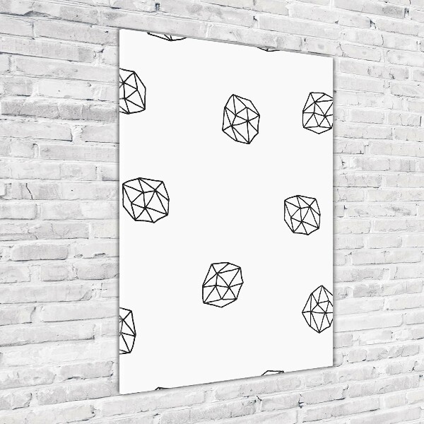 Cuadro de cristal moderno efecto brillo vertical Patrón abstracto