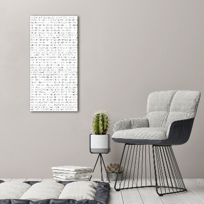 Cuadro decorativo en cristal con canto pulido vertical Código binario