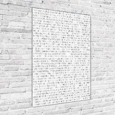Cuadro decorativo en cristal con canto pulido vertical Código binario