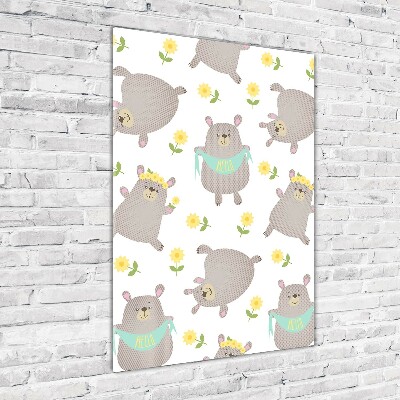 Foto obraz szkło hartowane pionowy Niedźwiadki