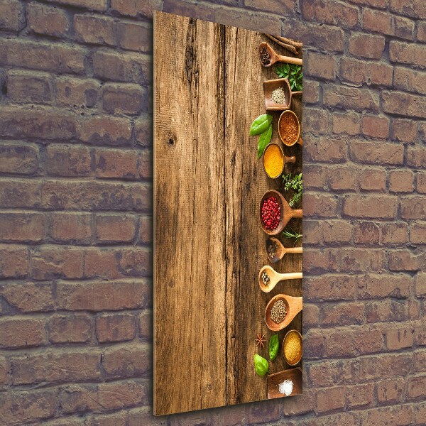 Fotocuadro de cristal elegante para hogar vertical Especias de colores