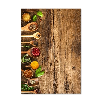 Fotocuadro de cristal elegante para hogar vertical Especias de colores