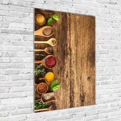 Fotocuadro de cristal elegante para hogar vertical Especias de colores