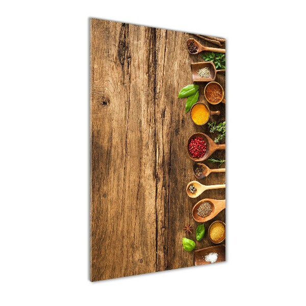 Fotocuadro de cristal elegante para hogar vertical Especias de colores