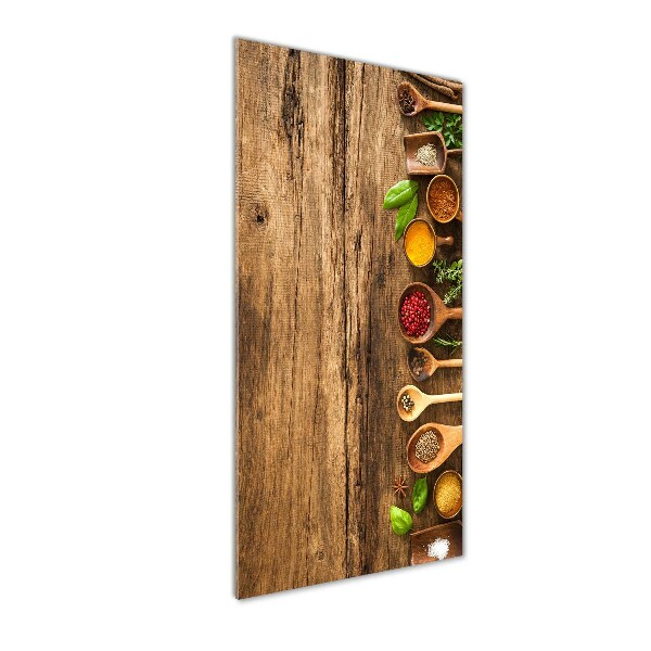 Fotocuadro de cristal elegante para hogar vertical Especias de colores