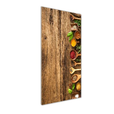 Fotocuadro de cristal elegante para hogar vertical Especias de colores