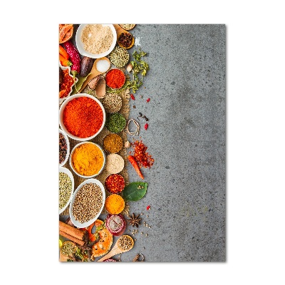 Foto obraz na szkle pionowy Kolorowe przyprawy