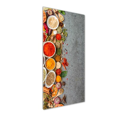 Cuadro decorativo en cristal con canto pulido vertical Especias de colores