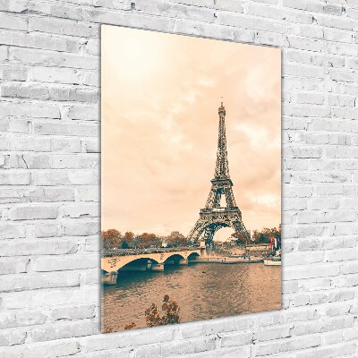 Cuadro de vidrio templado 4mm para pared vertical Torre Eiffel de París
