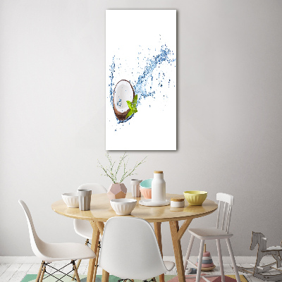 Cuadro de cristal moderno efecto brillo vertical Coco