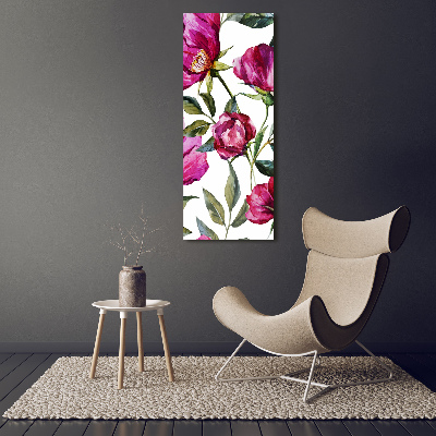 Cuadro de vidrio templado 4mm para pared vertical Amapolas