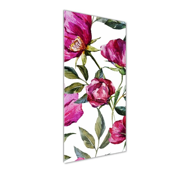 Cuadro de vidrio templado 4mm para pared vertical Amapolas