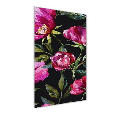 Fotocuadro de cristal elegante para hogar vertical Amapolas