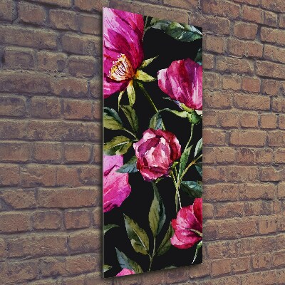 Fotocuadro de cristal elegante para hogar vertical Amapolas