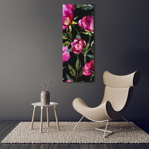 Fotocuadro de cristal elegante para hogar vertical Amapolas
