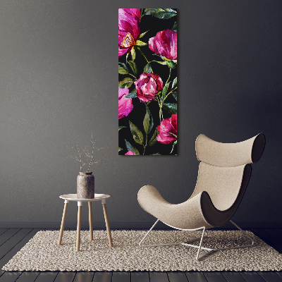 Fotocuadro de cristal elegante para hogar vertical Amapolas