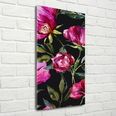 Fotocuadro de cristal elegante para hogar vertical Amapolas