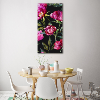 Fotocuadro de cristal elegante para hogar vertical Amapolas