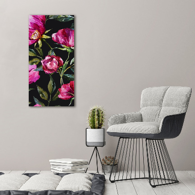 Fotocuadro de cristal elegante para hogar vertical Amapolas
