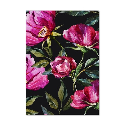 Fotocuadro de cristal elegante para hogar vertical Amapolas