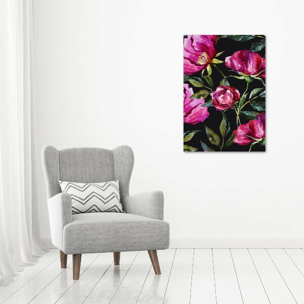 Fotocuadro de cristal elegante para hogar vertical Amapolas