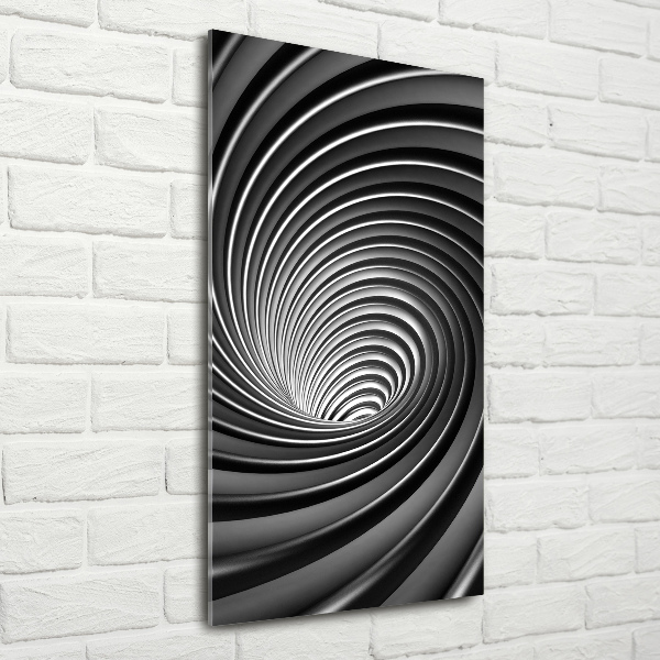 Cuadro decorativo en cristal con canto pulido vertical Vórtice abstracto