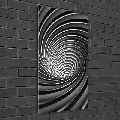Cuadro decorativo en cristal con canto pulido vertical Vórtice abstracto