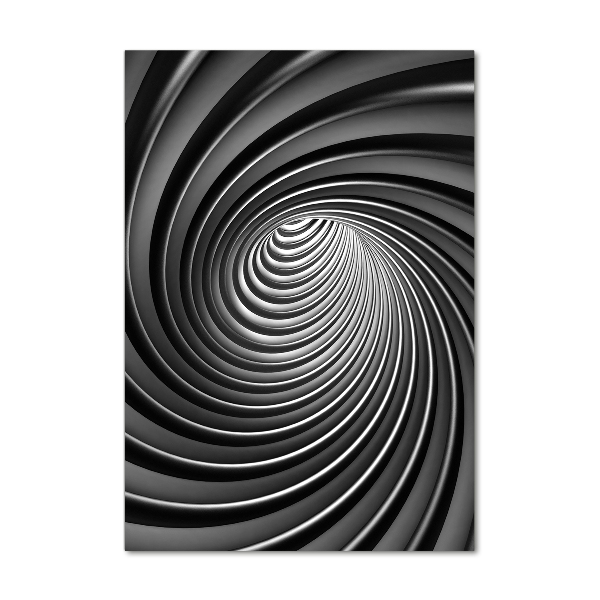 Cuadro decorativo en cristal con canto pulido vertical Vórtice abstracto