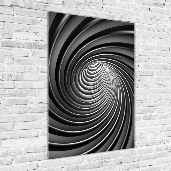 Cuadro decorativo en cristal con canto pulido vertical Vórtice abstracto