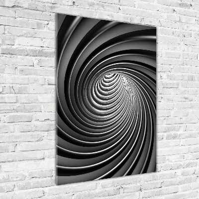 Cuadro decorativo en cristal con canto pulido vertical Vórtice abstracto