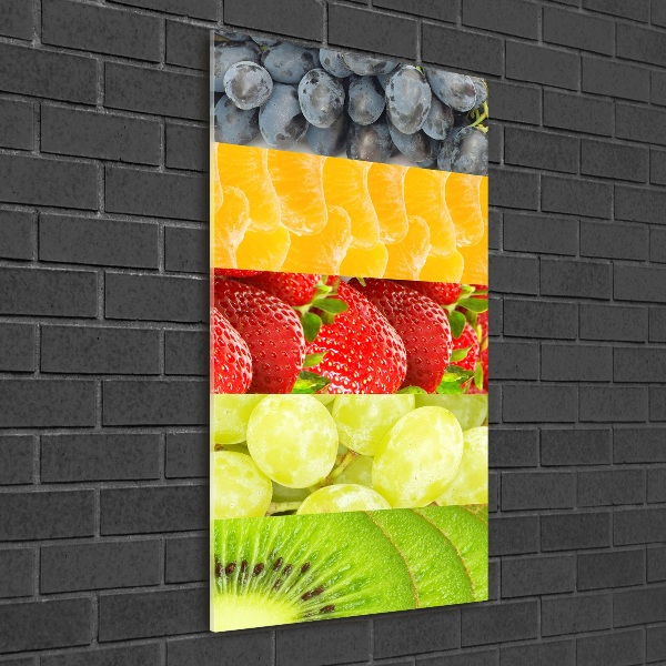 Cuadro de vidrio templado 4mm para pared vertical Fruta