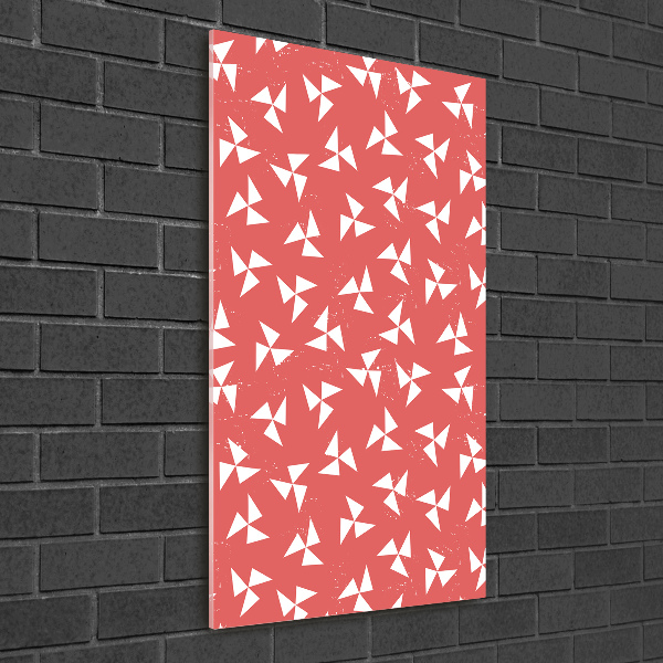 Cuadro decorativo en cristal con canto pulido vertical Fondo geométrico