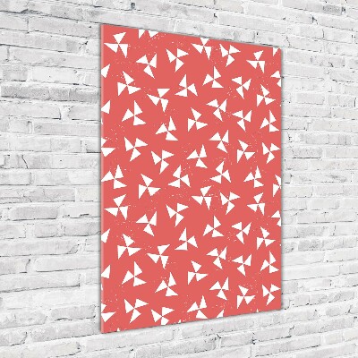 Cuadro decorativo en cristal con canto pulido vertical Fondo geométrico