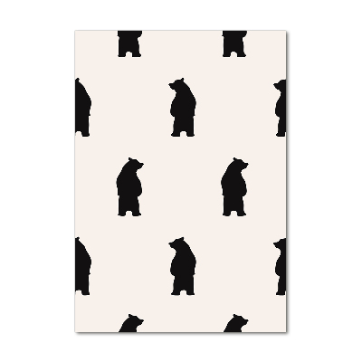 Cuadro de cristal moderno efecto brillo vertical Ositos