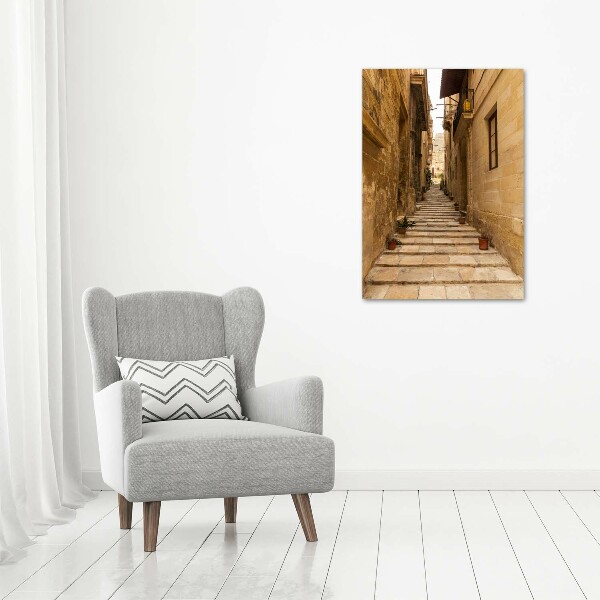 Cuadro de vidrio templado 4mm para pared vertical Calles de Malta