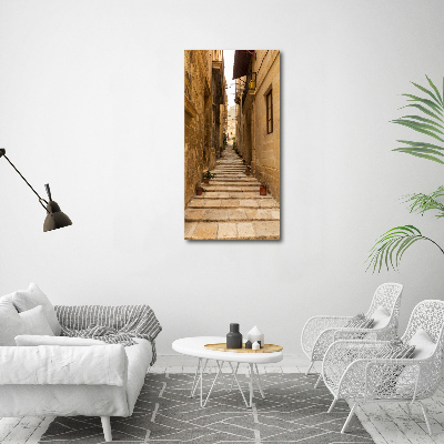 Cuadro de vidrio templado 4mm para pared vertical Calles de Malta