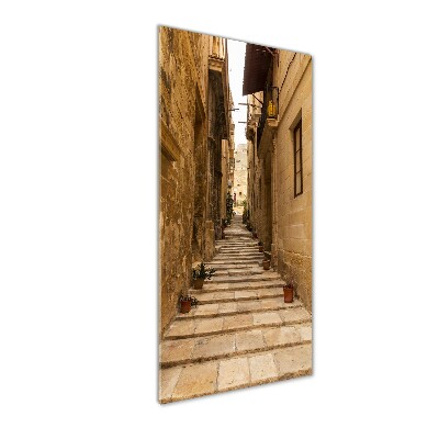 Cuadro de vidrio templado 4mm para pared vertical Calles de Malta