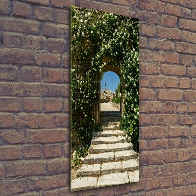 Fotocuadro de cristal elegante para hogar vertical Arco floral