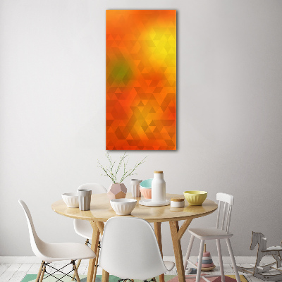 Fotocuadro de cristal elegante para hogar vertical Triángulos abstractos