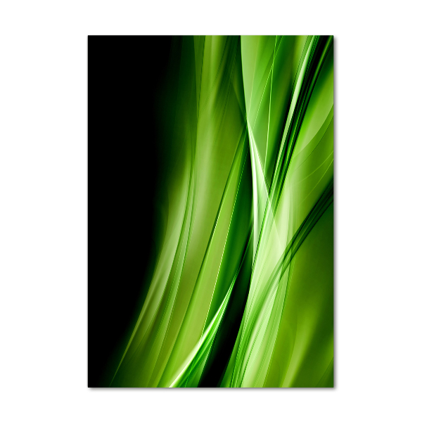 Cuadro de vidrio templado 4mm para pared vertical Fondo de ondas verdes