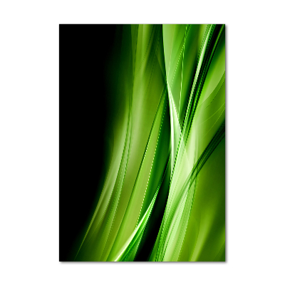Cuadro de vidrio templado 4mm para pared vertical Fondo de ondas verdes